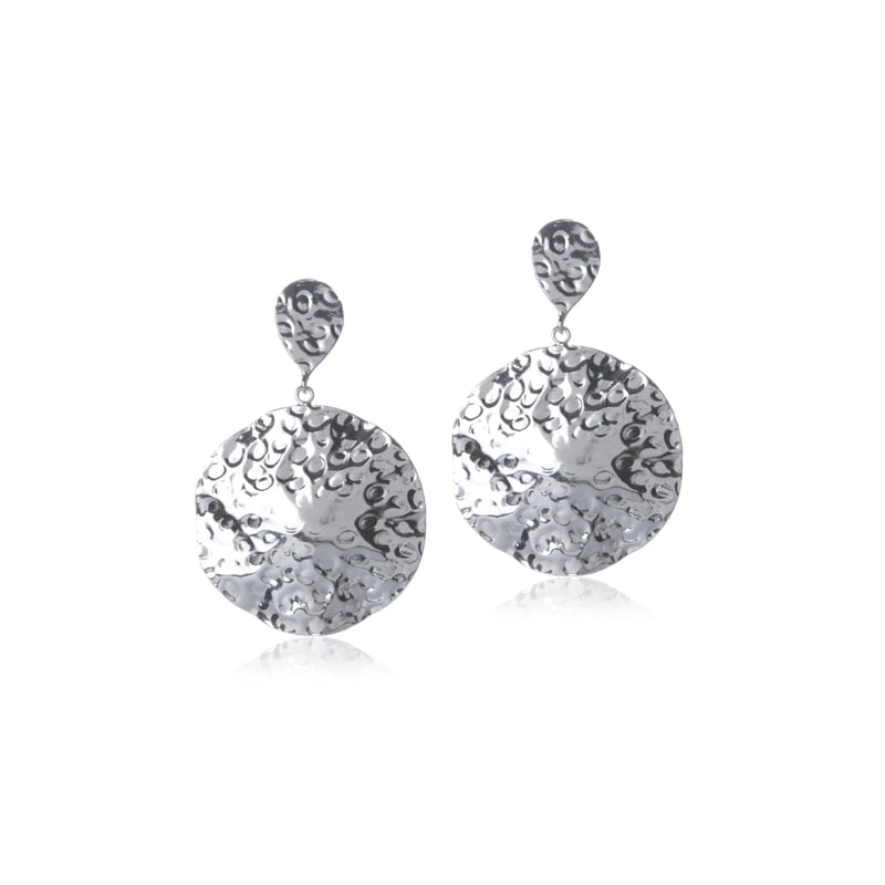 Valliyan Beaten Sphere Silver Earring — Valliyan