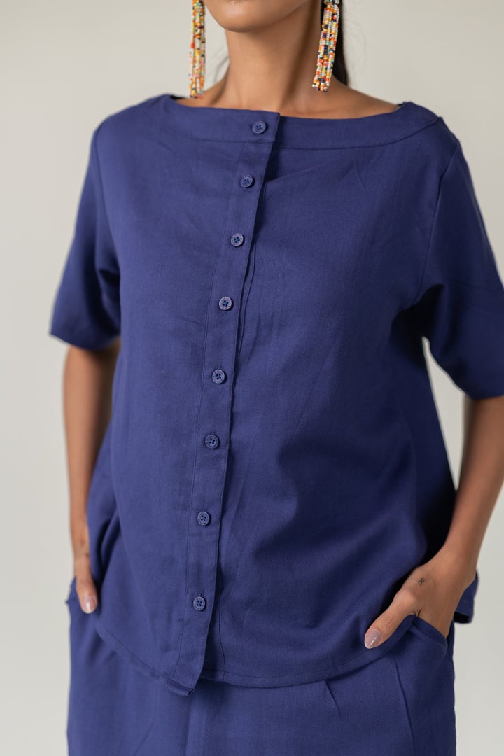 Indigo City-Goer Skirt Set