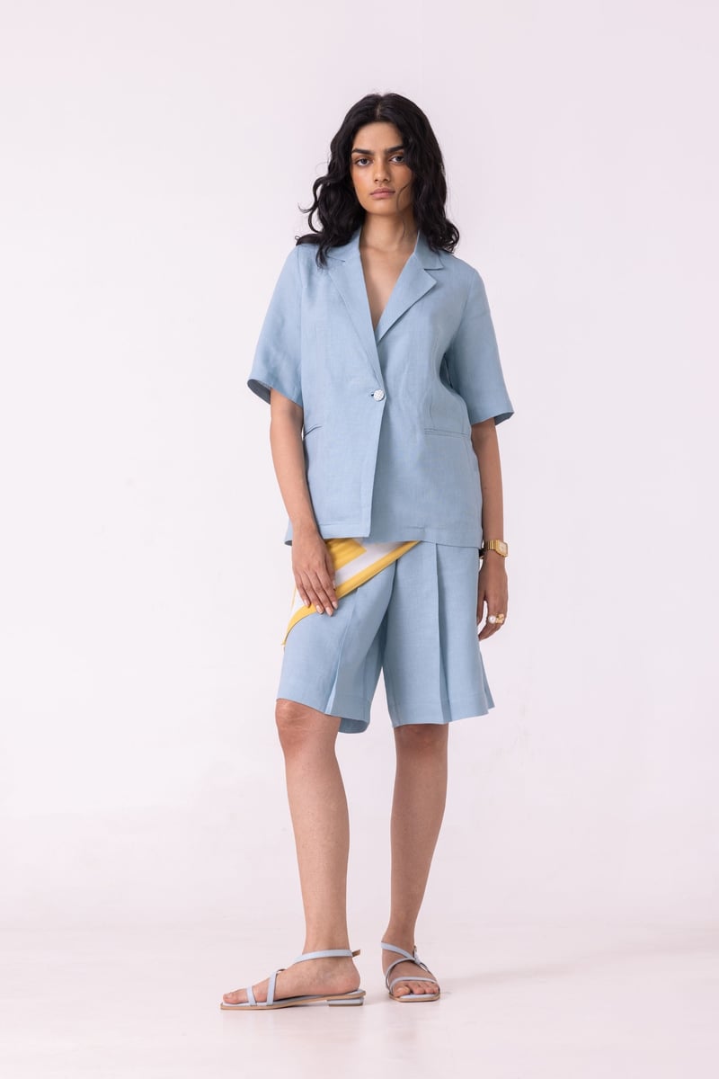 Linen Pleated Shorts