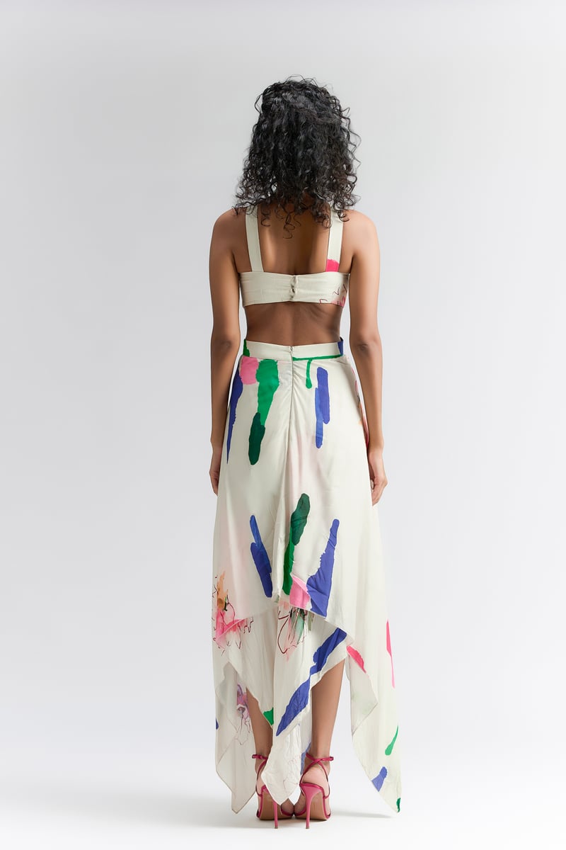 Colour Splash Blosson Printed  Dress