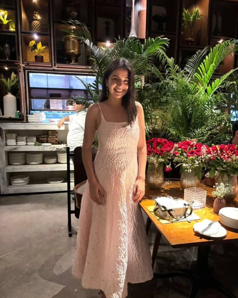 Pink Jacquard Embellished Fit and Flare Midi Dress