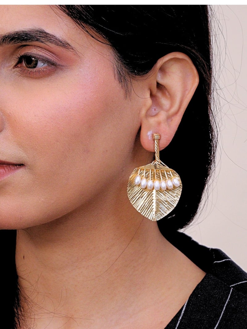 Siaa Brass Earrings for Women 18K Gold Plated
