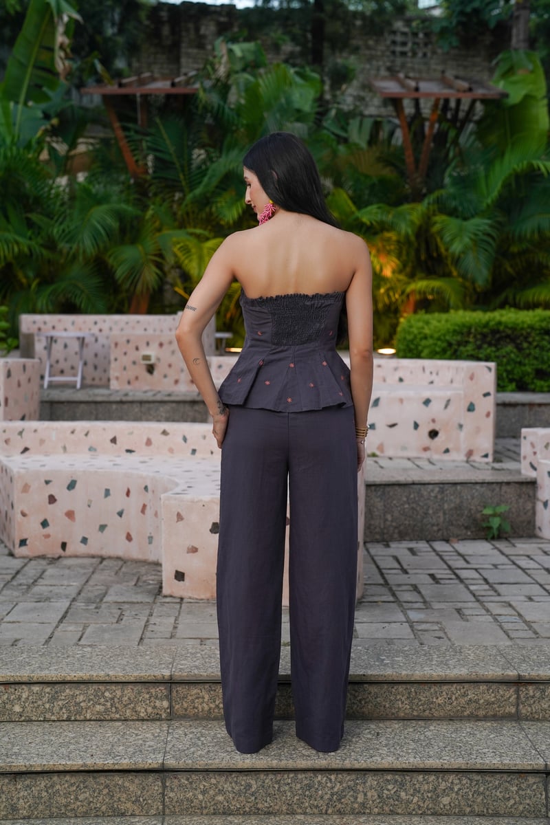 Periscope Linen High-Rise Straight-Leg Trousers