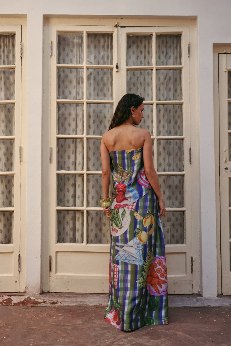 Multicolour Printed Modal Strapless Tube Top