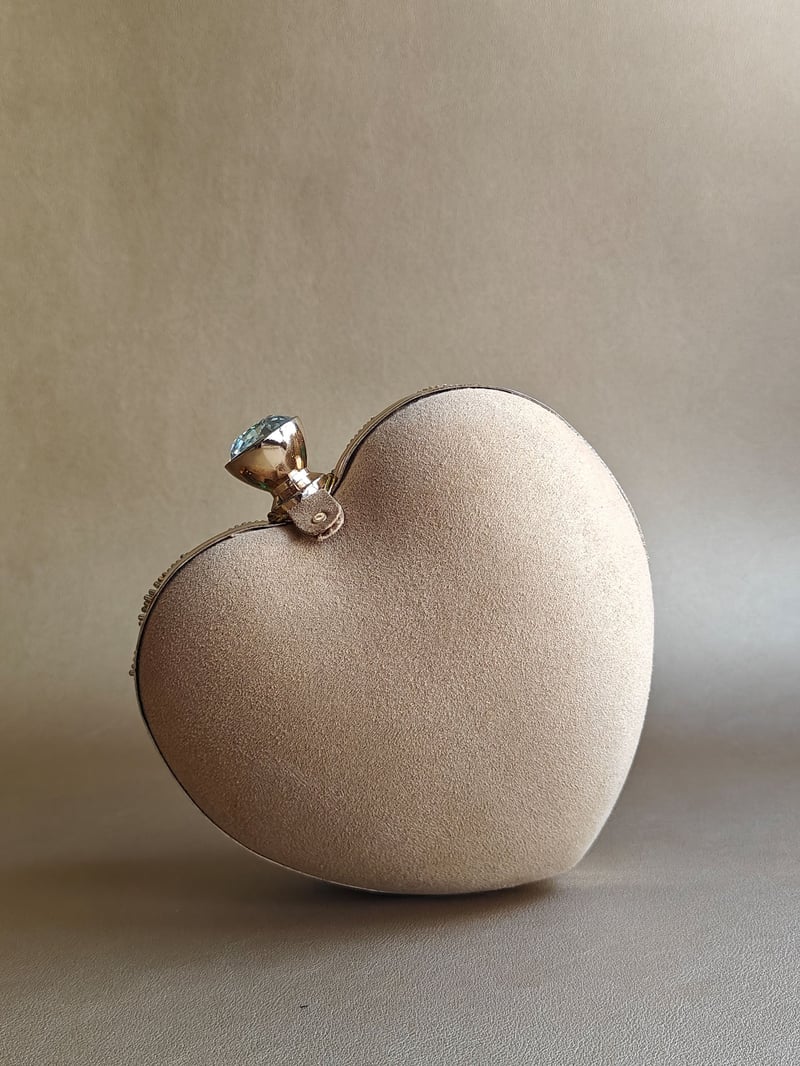 The Floral Heart Bag in Gold