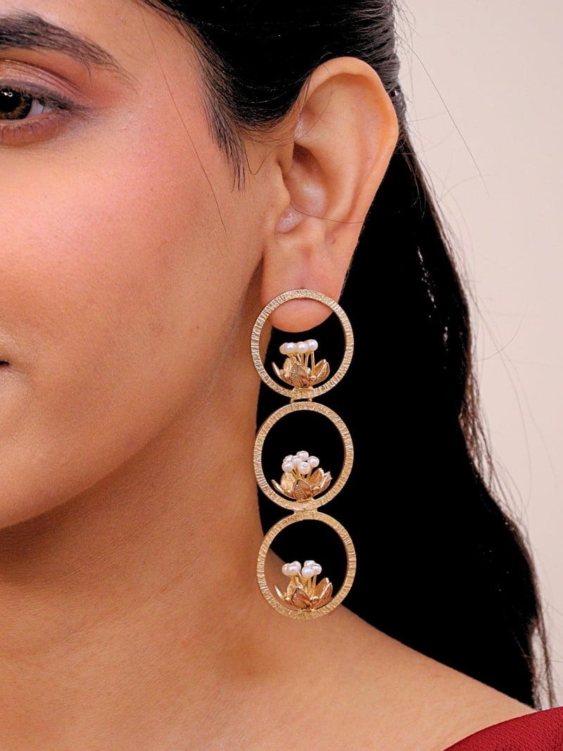 Meherbaan Brass Earring for Women 18K Gold Plated
