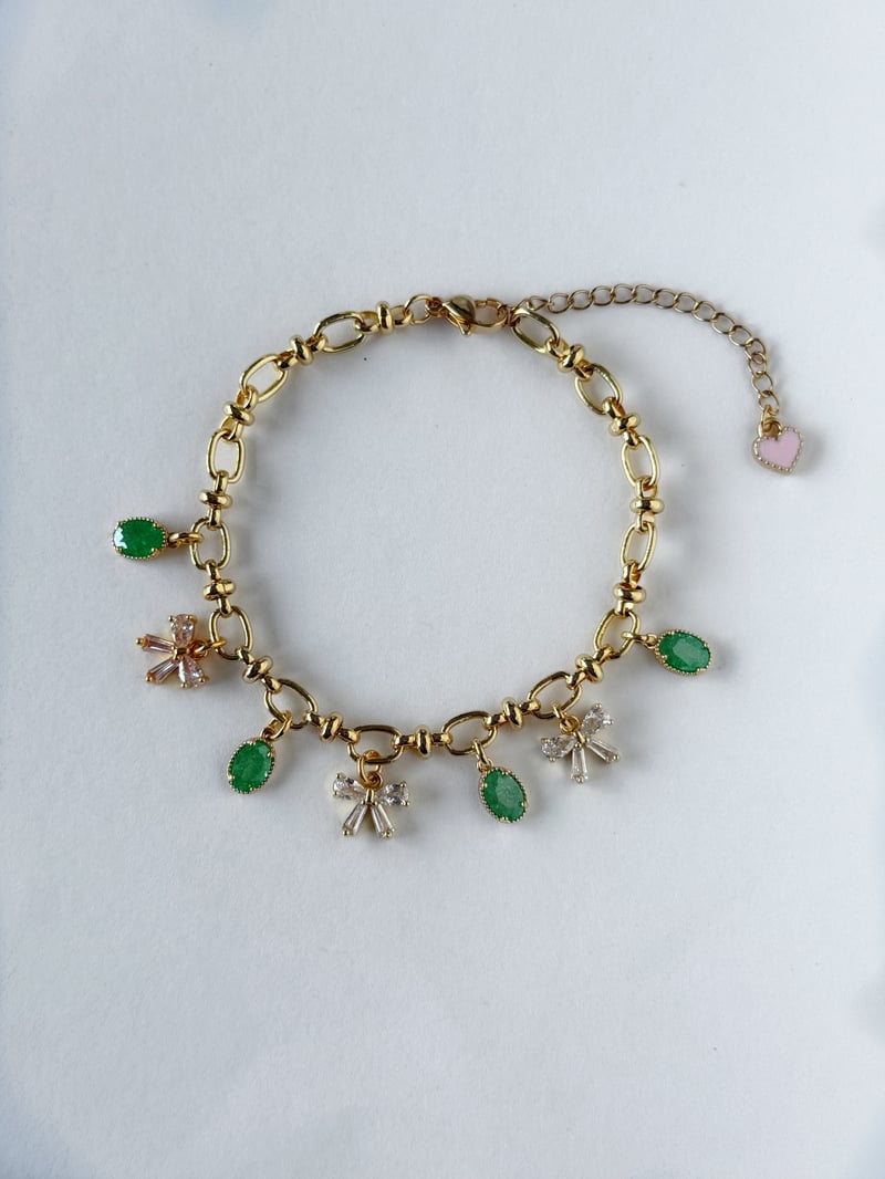 Bow Crystal Pre-Made Charm Bracelet