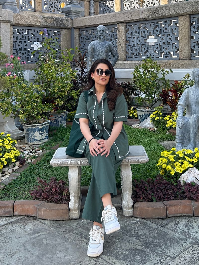 Forest Green Cotton-Linen Shirt and Pants Co-ord Set