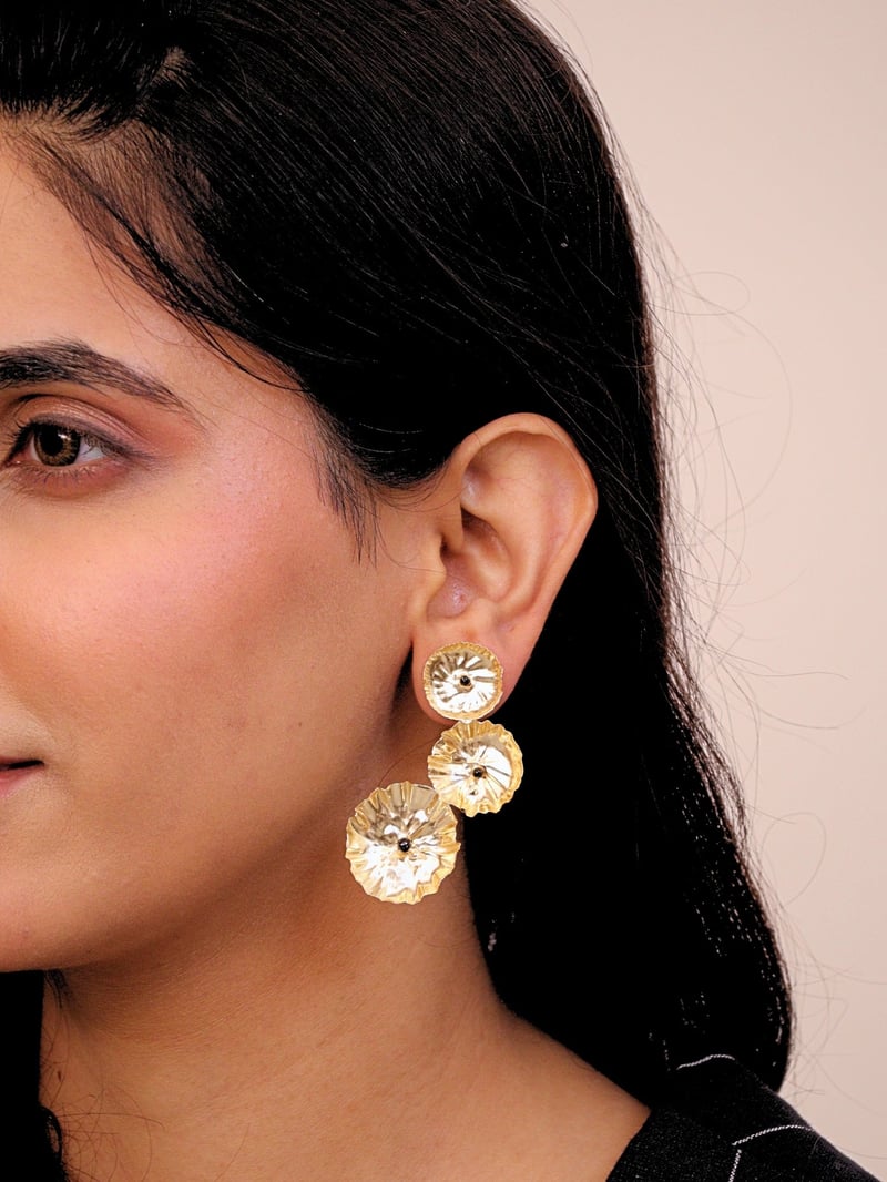 Gulkari Brass Earrings for Women 18K Gold Plated