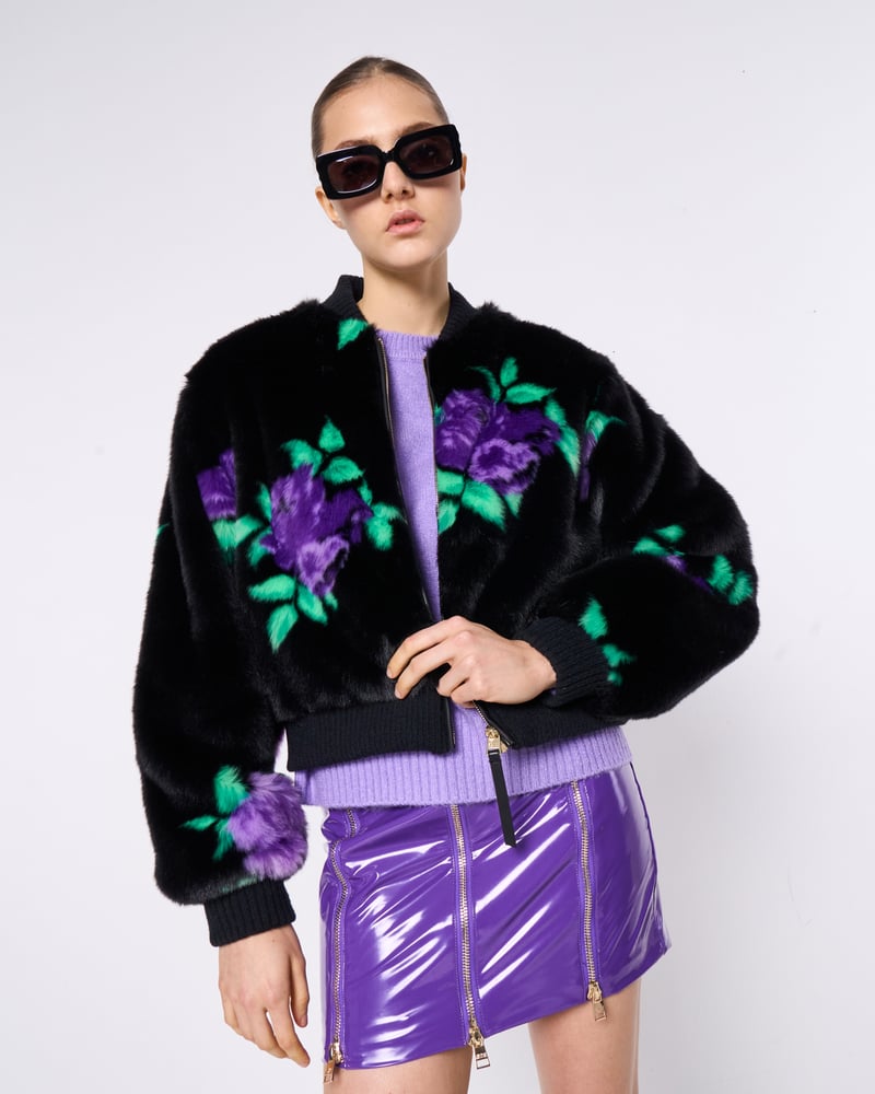 Lilac Crewneck Pullover Sweater with Rib Details