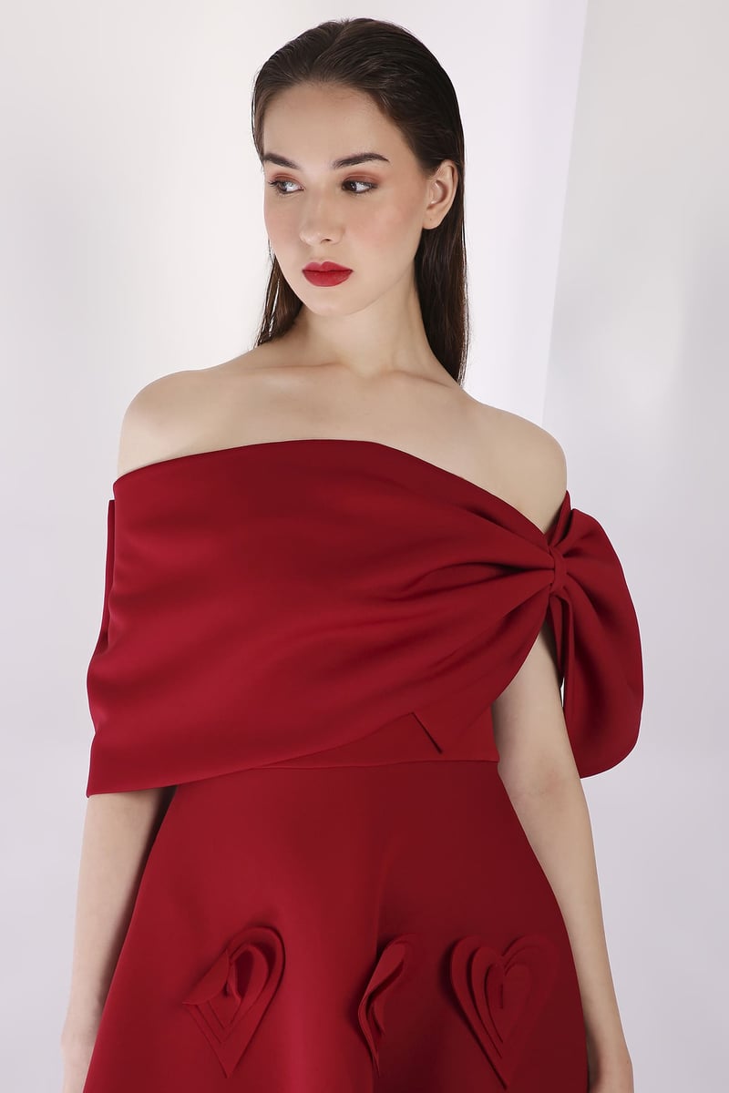 Red Oversized Bow Cape Wrap Shrug
