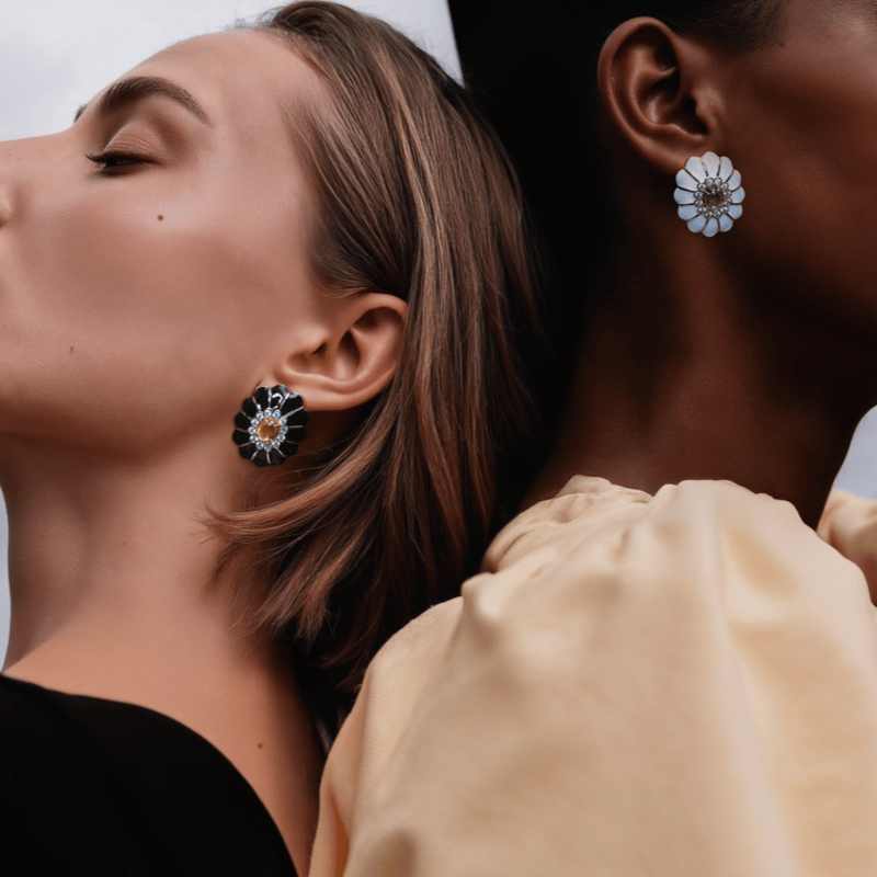 Black Petal Studs — Kesya
