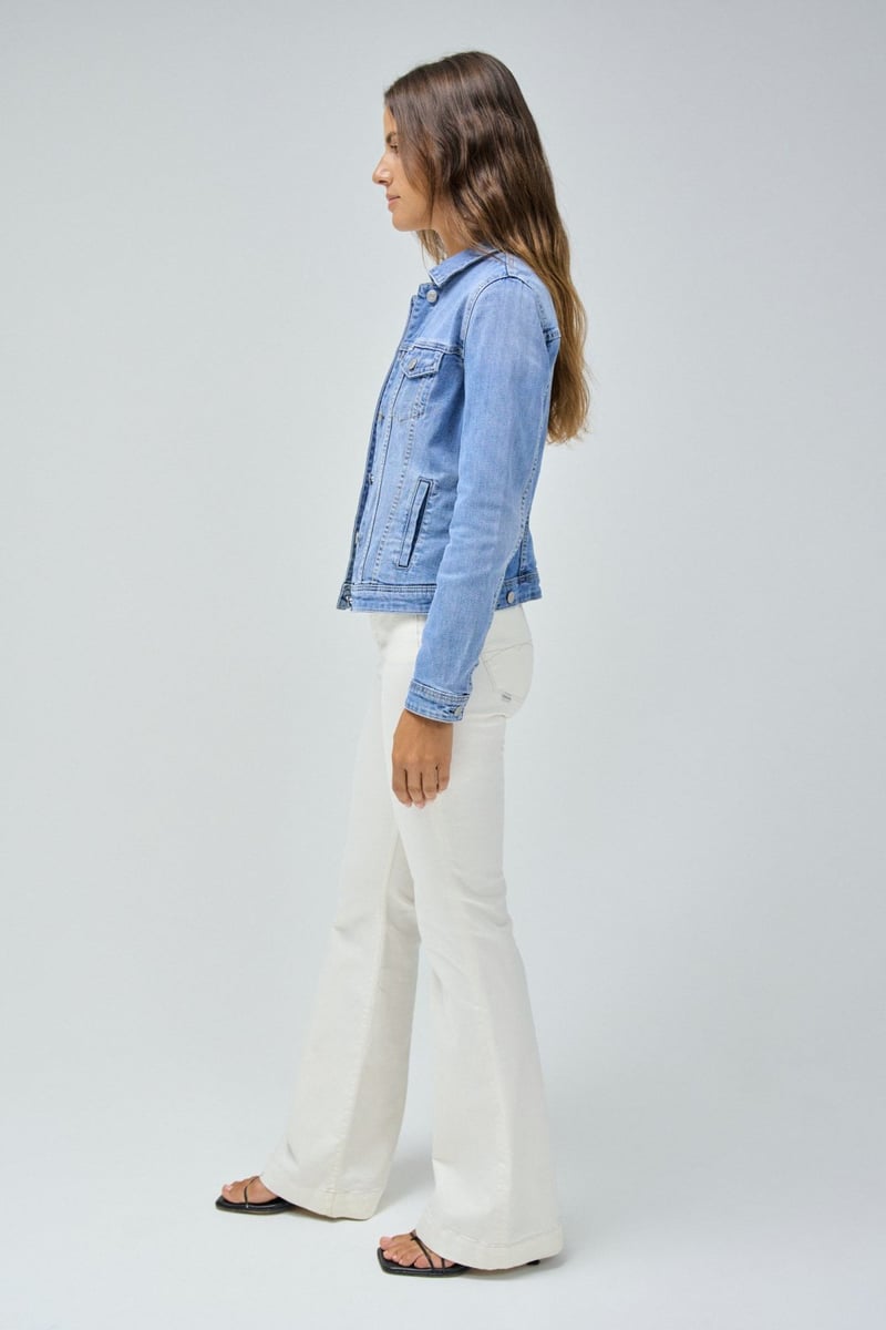 Light Blue Slim Fit Denim Trucker Jacket
