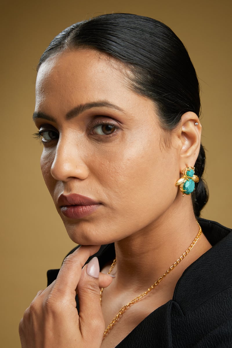 Aqua Bee Earrings