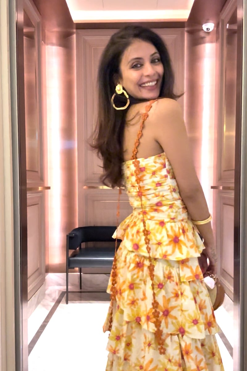 Layered Floral Print Ruched Bodice Tiered Midi Dress