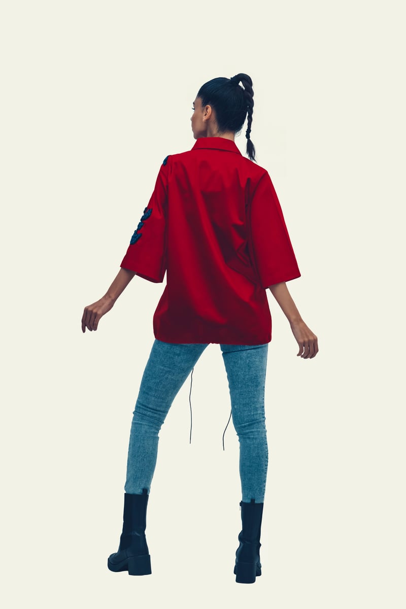 Red Shirt with Embroidery