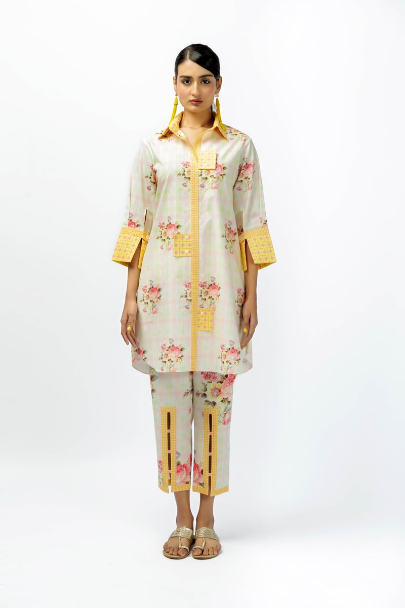 Roses Sleeve + Multi Slit Pants — Jungle Marigold