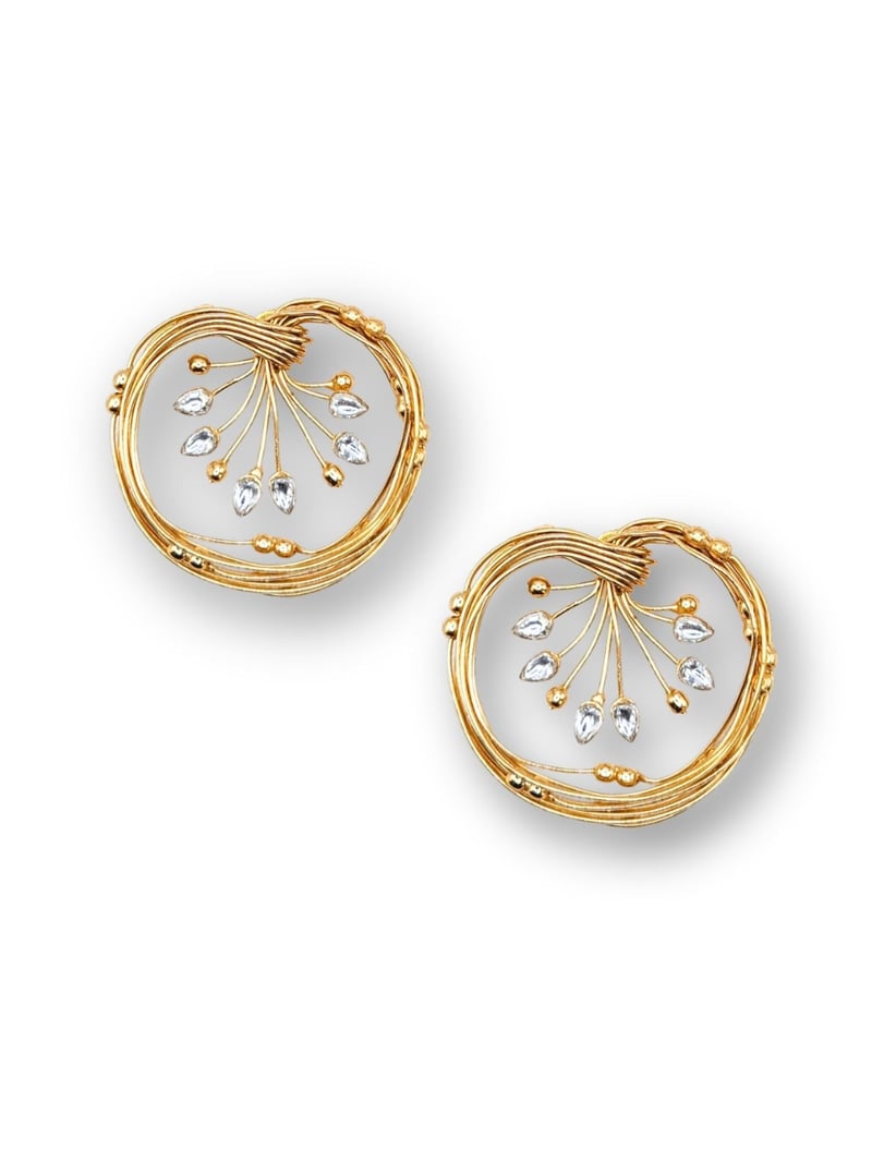Jahanara Brass Earrings for Women 18K Gold Plated