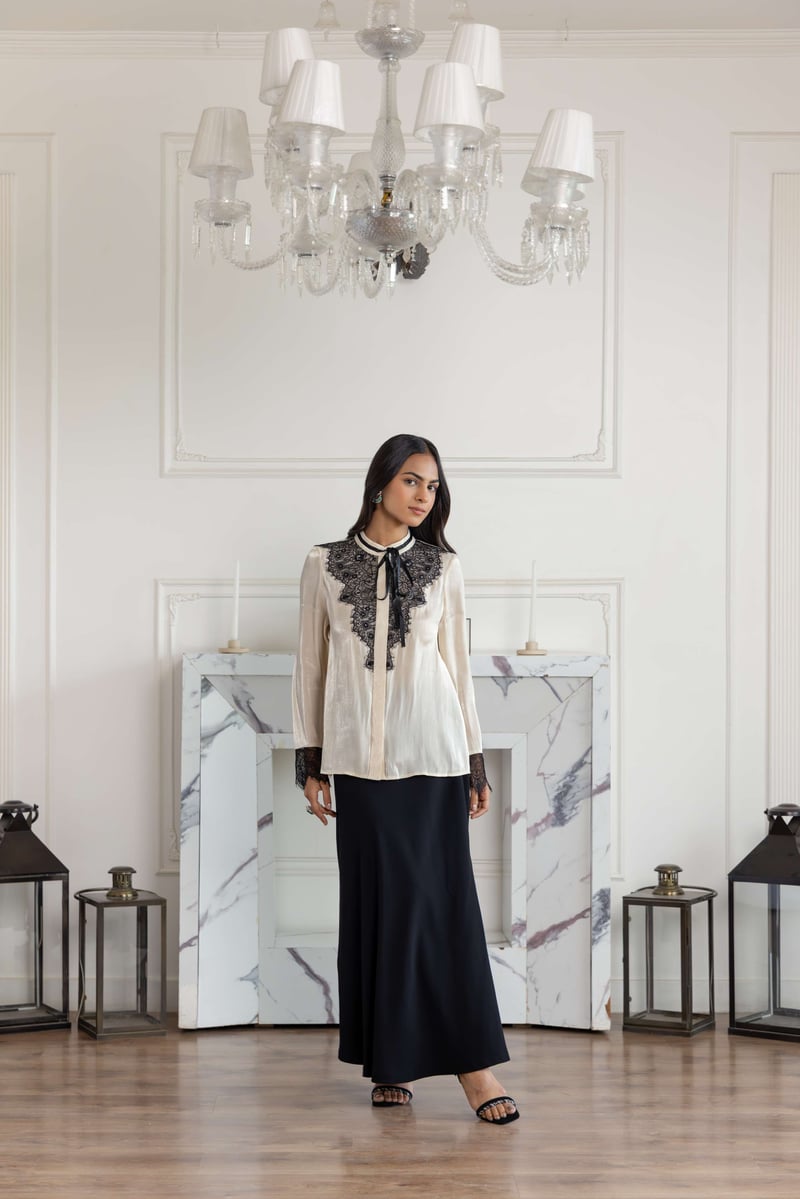 Moonstone Beige Shimmer French Lace Chiffon