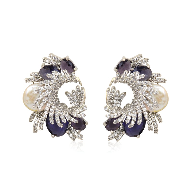 Purple Baroque Pearl Earrings