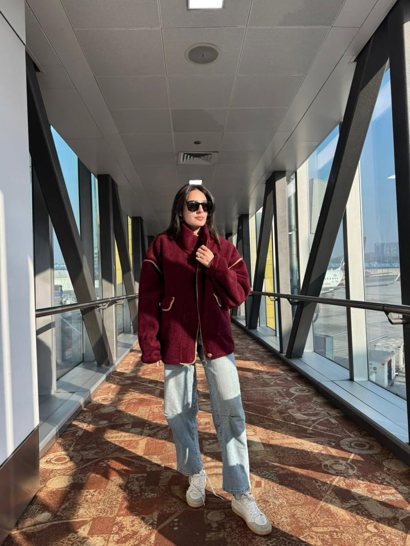 Bordo Oversized High-Neck Zip-Front Jacket