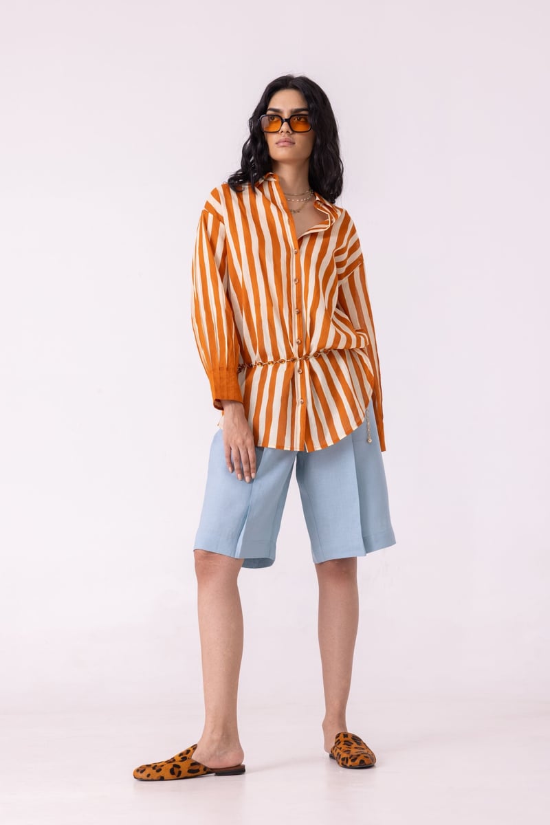 Linen Pleated Shorts