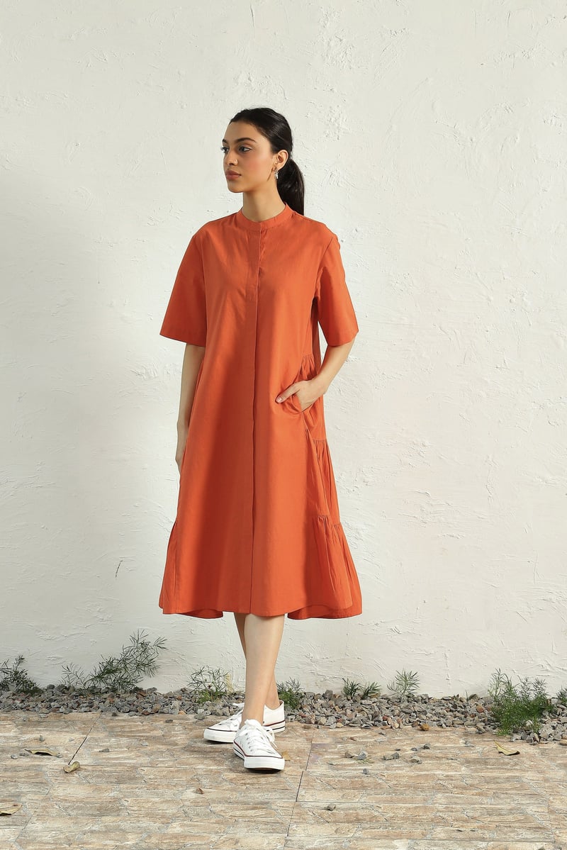 Sunset Side Gathered Dress