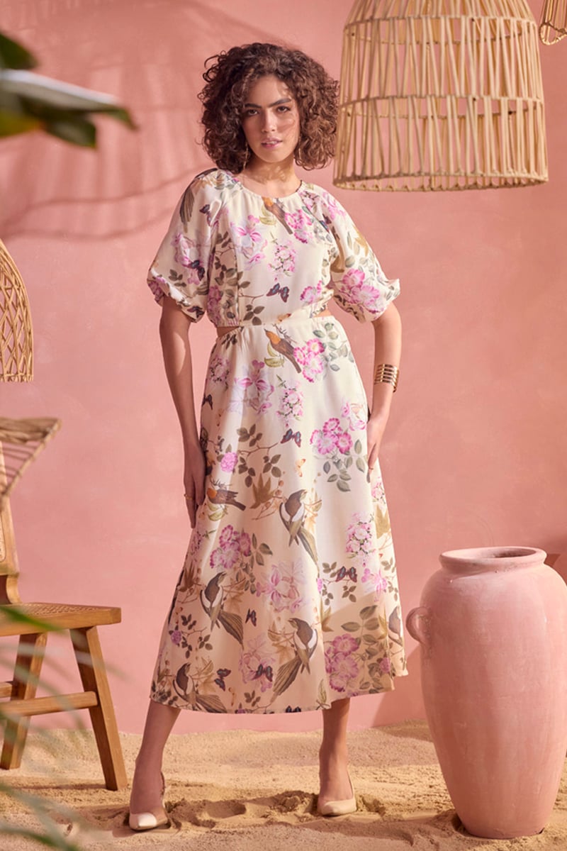 Dainty Spring Hues Midi Dress — BOHO-CHIC