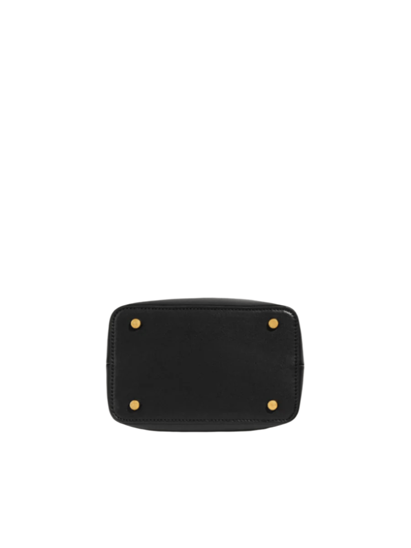 Sylvia- Ladies Leather Bucket Bag Ivory/Black