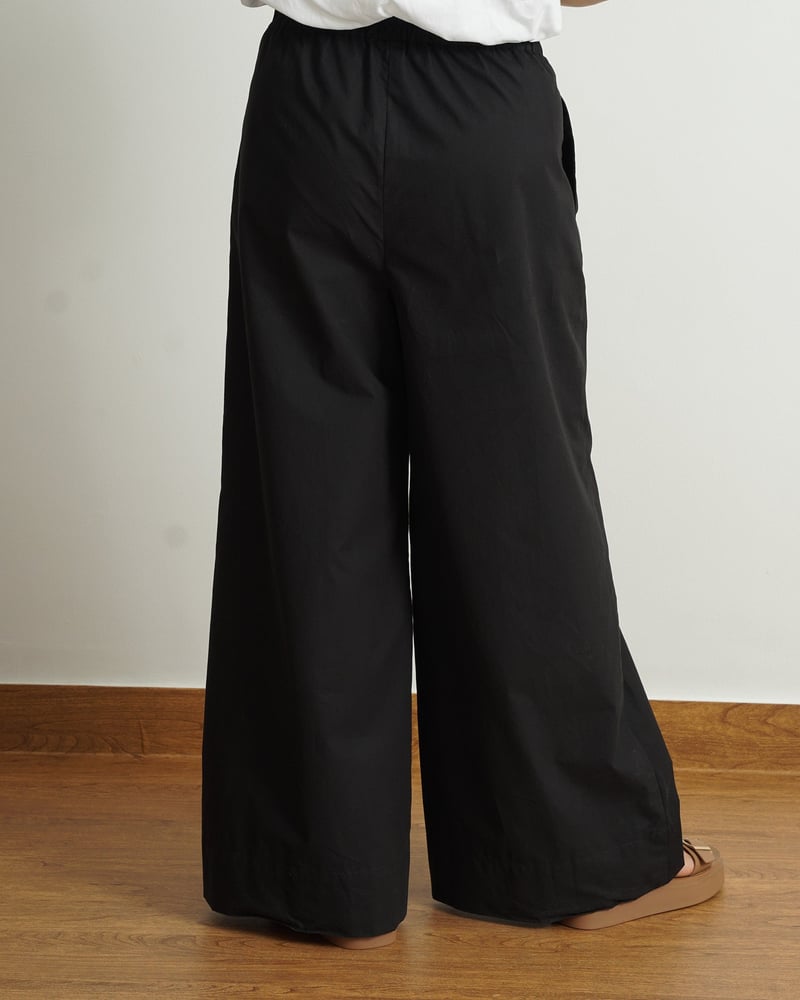 Black High-Rise Wide-Leg Trousers
