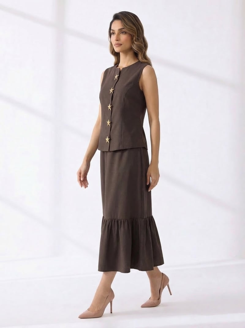 Star Button Vest Set
