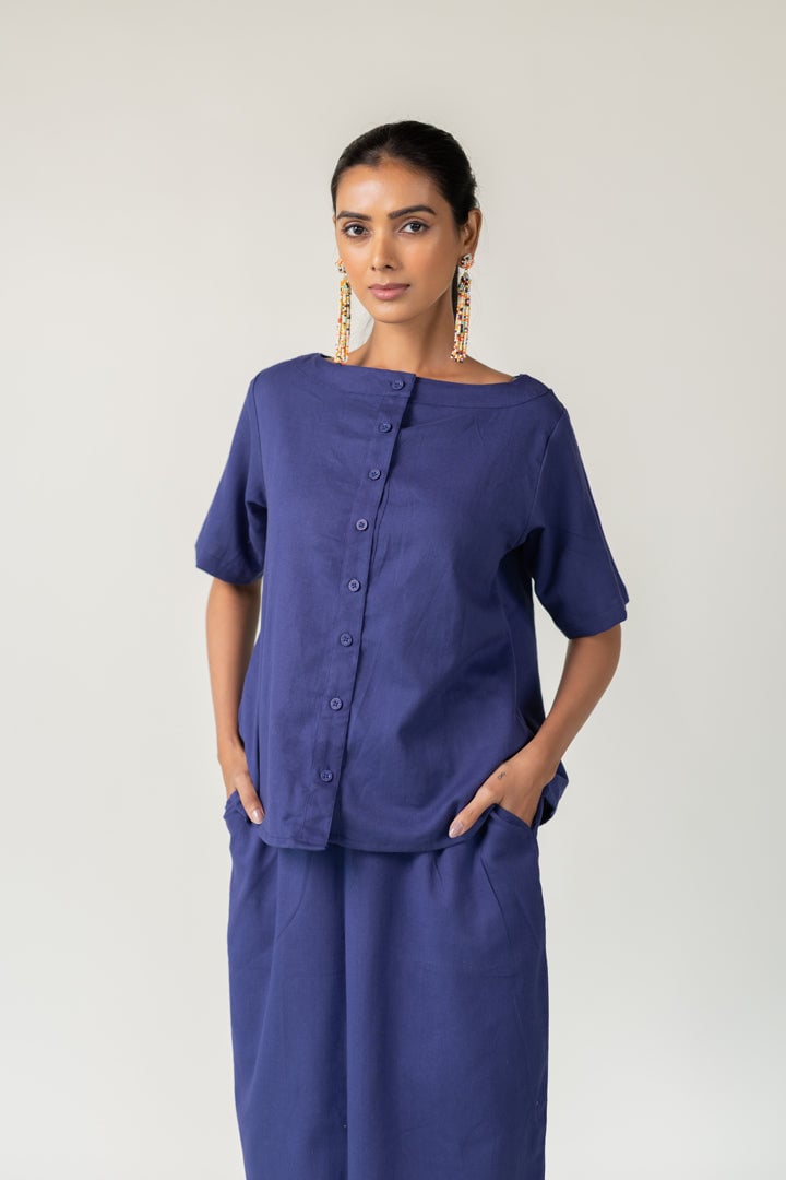 Indigo City-Goer Skirt Set