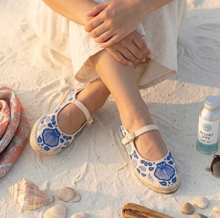 Coral Haze Mary Janes Blue