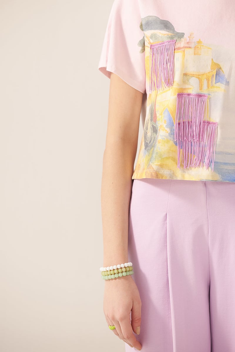 Lavender Trouser and Graphic T-Shirt Co-ord Set