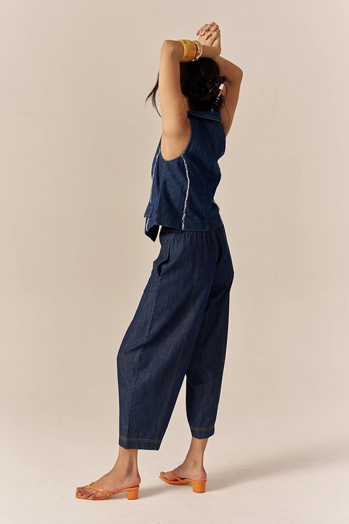 Blue Denim Waistcoat and Barrel Pants Co-ord Set
