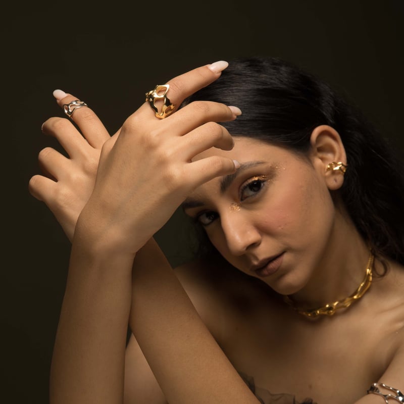 Bold Molten Gold Ring