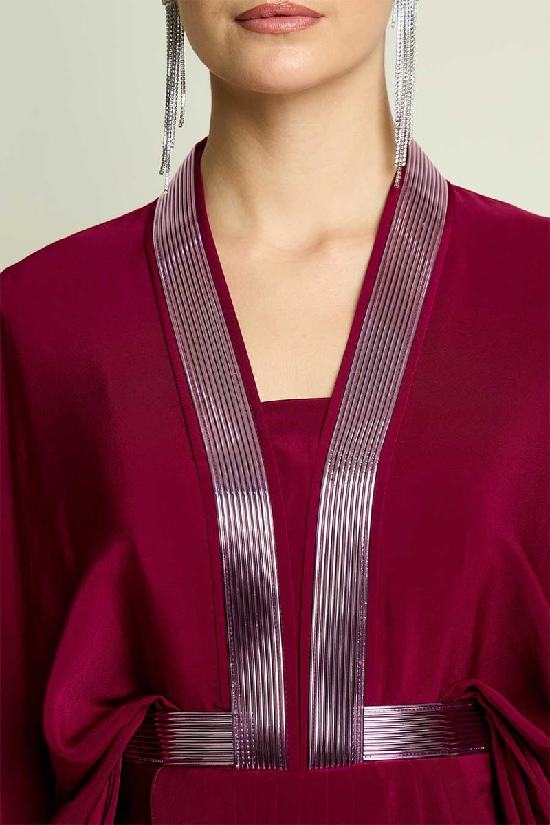 MAROON SILK CREPEDRESS