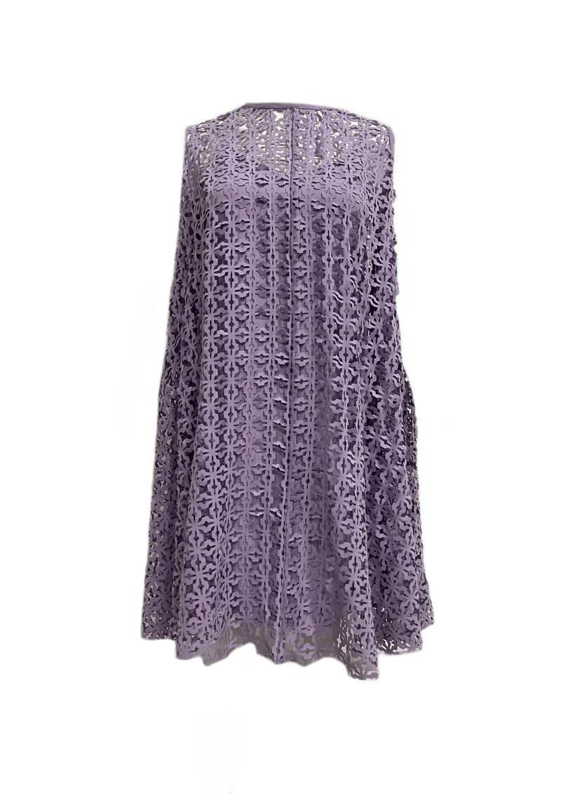 Lilac Laser-Cut Overlay Mini Dress