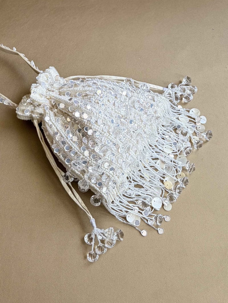 Pearl White Pataka Potli Bag