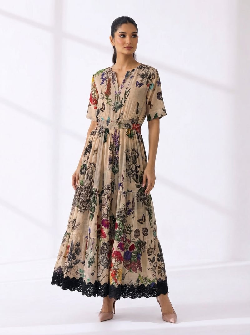 Multicolor Floral Dress — Kavita Bhartia
