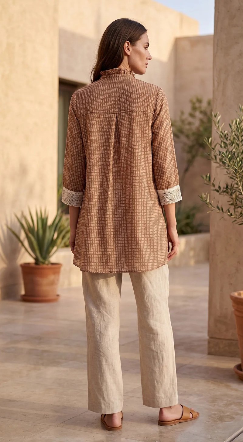 Cotton Jute Colorblock Tunic
