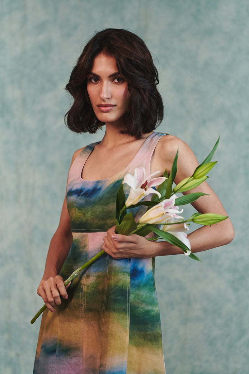 Prism Co-Linen Panelled Dress