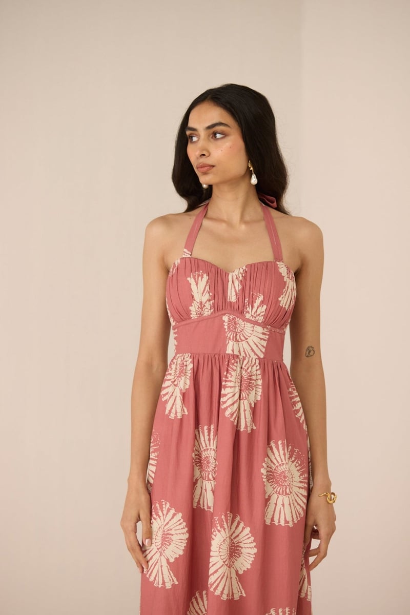 Nautilus Rose Floral Strapless Corset Maxi Dress