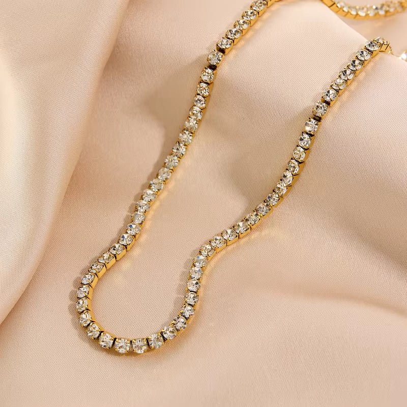 Rhinestone Tennis Necklace, Ruth