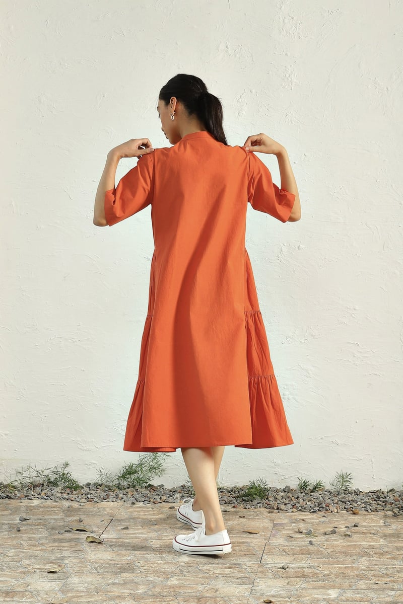 Sunset Side Gathered Dress
