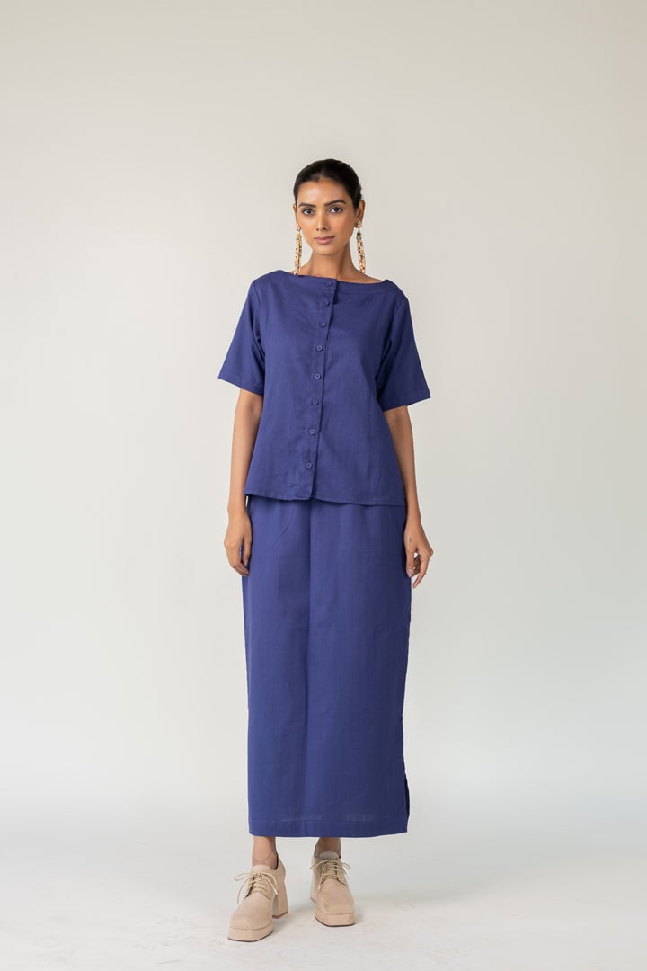 Indigo City-Goer Skirt Set