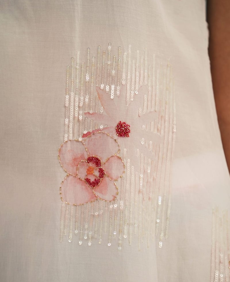 Floral Pintucks Kurta