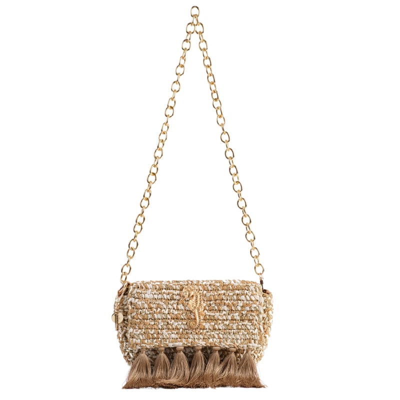 Jena 3 Weave Beige & Gold Raffia Crossbody