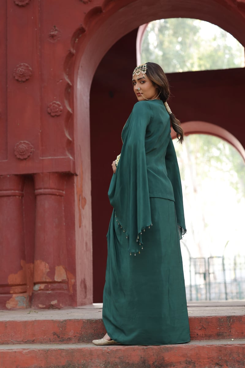 Luxurious Green Jacket Co-Ord Set