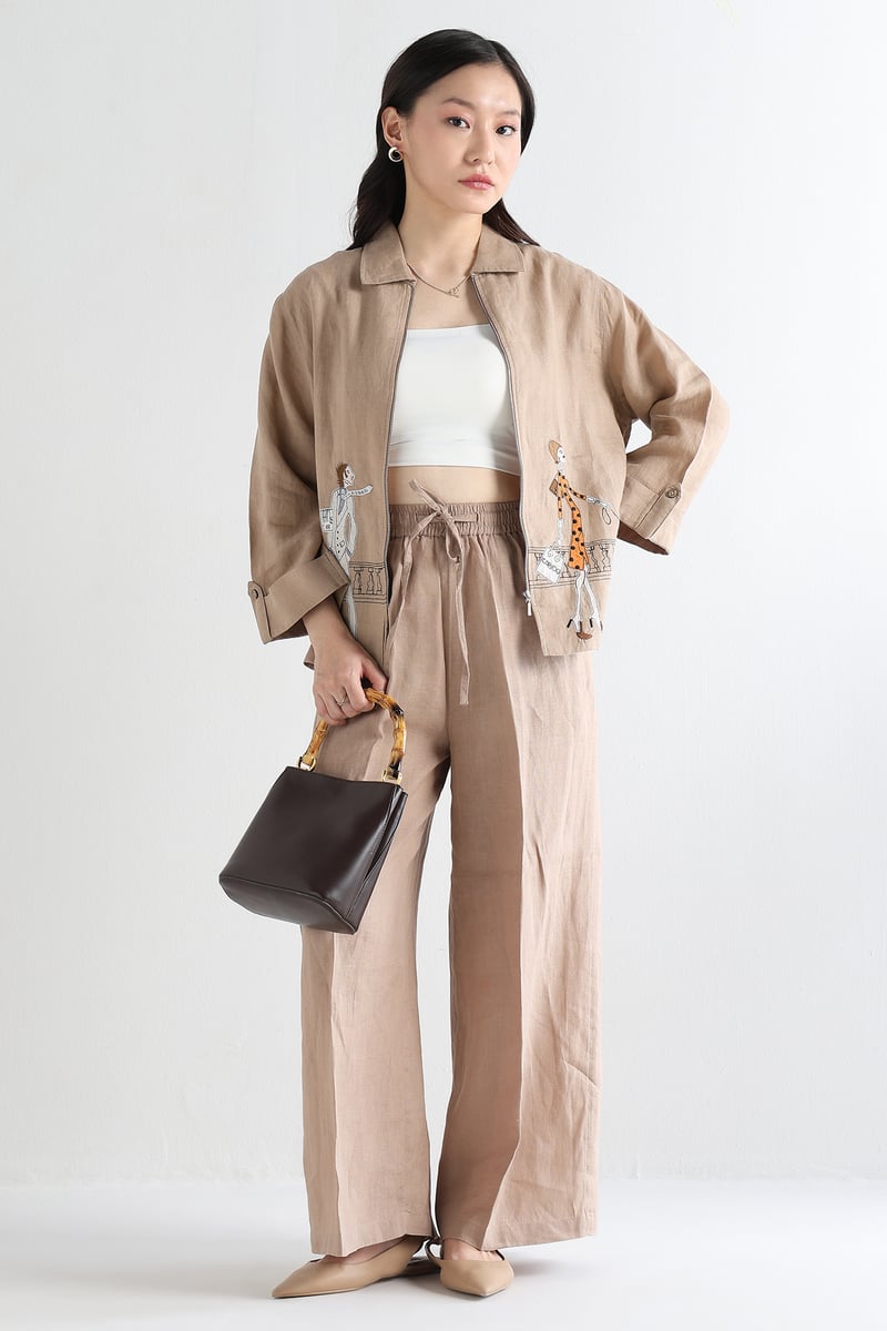 Khaki Emb Shacket